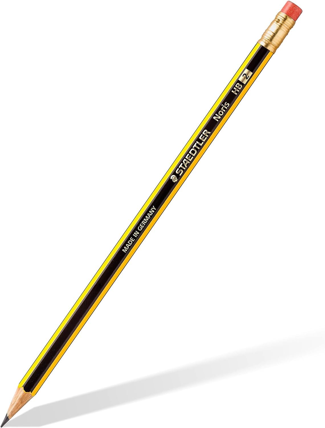 STAEDTLER 122 ołówków grafitowych Noris z końcówką do ścierania, klasa HB, opakowanie 10 ołówków + 2 metalowe temperówki z pojedynczym otworem, w opakowaniu prezentowym