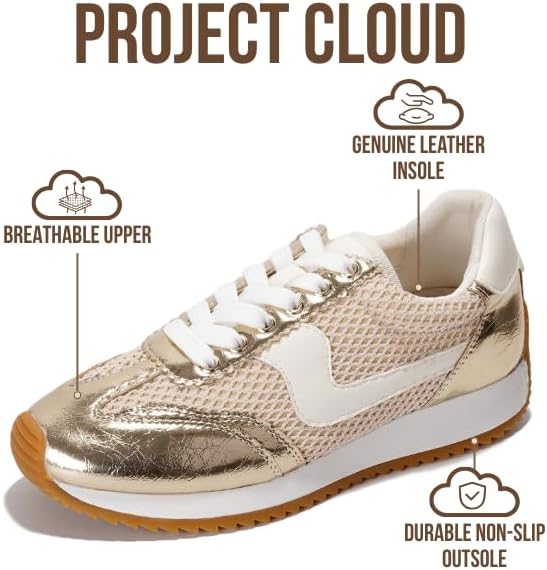 Project Cloud Fashion Sneakers for Women 2026 – Lightweight Lace-Up Shoes for Women with Memory Foam Insoles – Trendy Womens Shoes – Non-Slip, Comfortable Womens Sneakers (Madison) - Image 3
