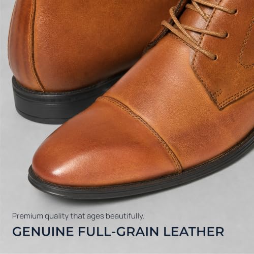 Image of Holy dove Mens Dress Boots Leather Oxford Chukka Boots | Hi-Poly insole,non-slip rubber outsole, business formal, ankle-high chukka Oxford style