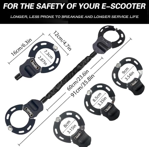 Scooter Lock,Electric Scooter Locks Anti Theft,Electric Scooter Lock with Silicone Scratch Protection,Including One Portable 3L Storage Bag