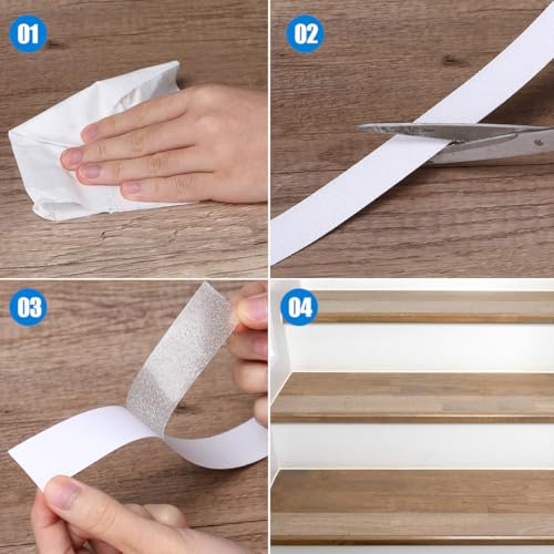 Image of Anti Slip Tape Clear 1 inch x 30Ft Non-Slip Stair Treads Tape Grip Tape Outdoor Indoor Waterproof Friction Tapes for Bathtubs Wooden Steps