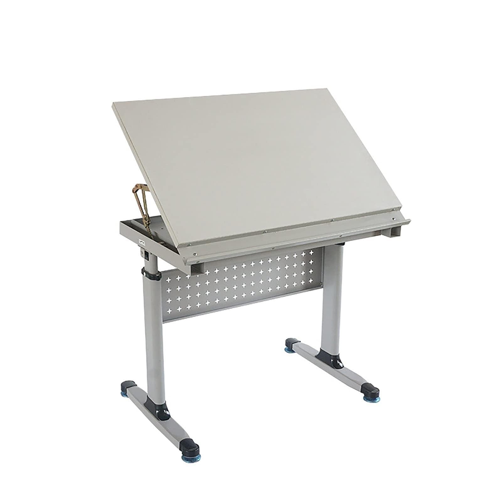 Table À Dessin Réglable avec Plateau Inclinable, Bureau d'artiste Relevable pour Le Dessin, L'Écriture Et Le Design, Poste De Travail Spacieux avec Rangement Pratique, 90 X 60
