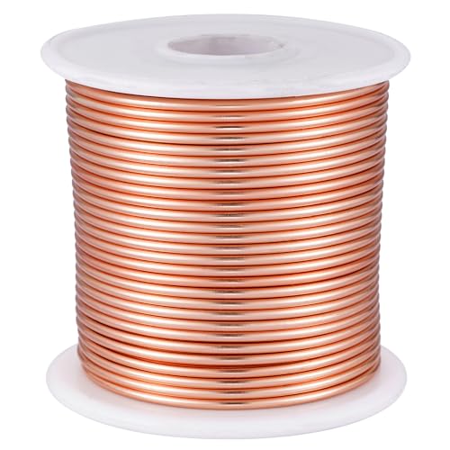 OZXCHIXU 12 Gauge Copper Aluminum Craft Wire (105FT) - Anodized for Jewelry Making Beading Floral Plant Gardening Sculpting & Modeling Craft Wire (Copper Tone #4 2mm)