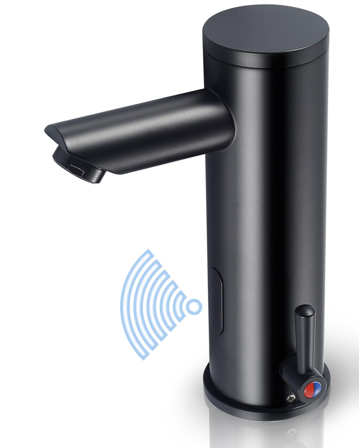 Rubinetto da bagno con sensore, nero opaco, miscelatore automatico a infrarossi, senza contatto, per bagno lavandino
