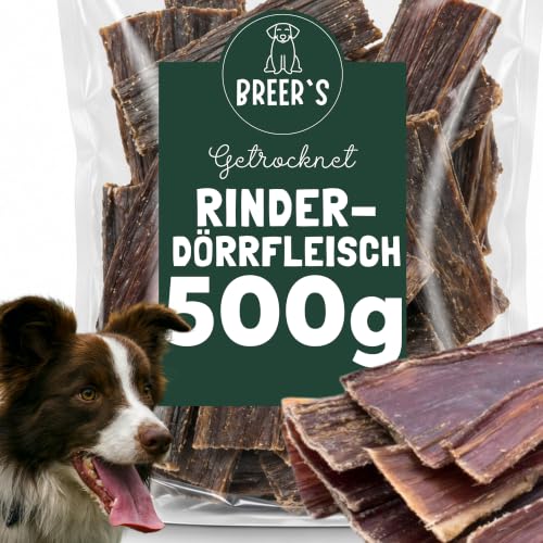 BREERs Rinderdörrfleisch Hund 500g – Trockenfleisch Kausnack Rind