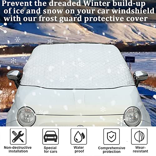Image of HAPPYHORSE Snow Windshield Snow Cover for Fiat 500 Abarth 2010-2023 Winter Snow Frost Car Windshield Cover Accessories