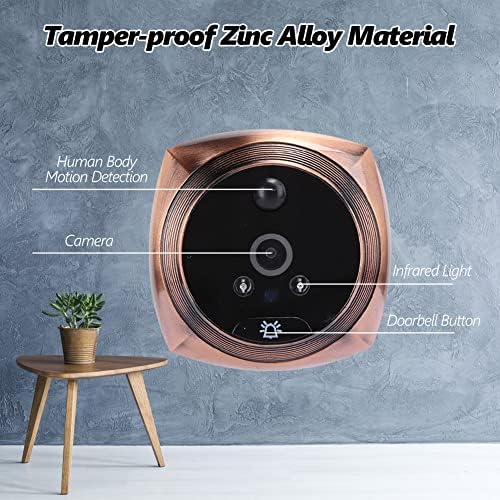 Digital Door Viewer and Amp,4.3in 2 Million Pixels HD LCD Screen Digital Peephole Viewer,160° Wide Angle Night Vision Auto Photo Capture Video Mini Doorbell Camera with 32GB Memory Card