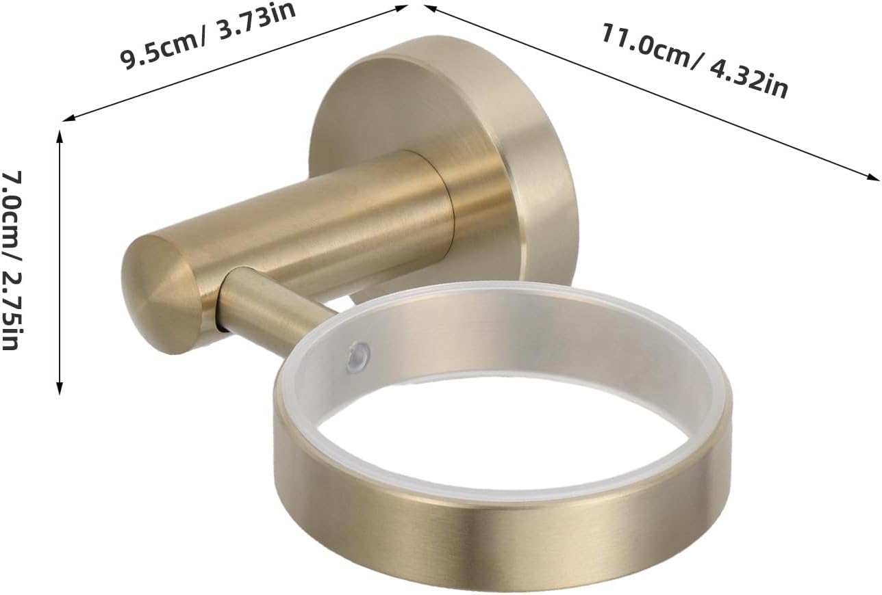 Brushed Gold Toothbrush Holder: Space-Saving Stainless Steel Toilet Rack with Mouthwash Cup - Mounted Bathroom Hardware for Lavatory Dorm House
