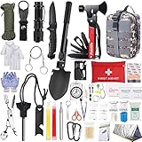 🎁【Kit Supervivencia Montaña】15 en 1 Multifunctional Axe para exteriores incluye 15herramientas diferentes que incluyen martillos,hachas, alicates,hojas,lima,abrebotellas,varias llaves Allen,etc.La manta de emergencia puede retener el 90% del calor corporal, también se puede usar como protección solar o protección contra la lluvia cuando hace mal tiempo. Una linterna debe aparecer por la noche en una emergencia, por lo que está equipado en todas las condiciones de iluminación.