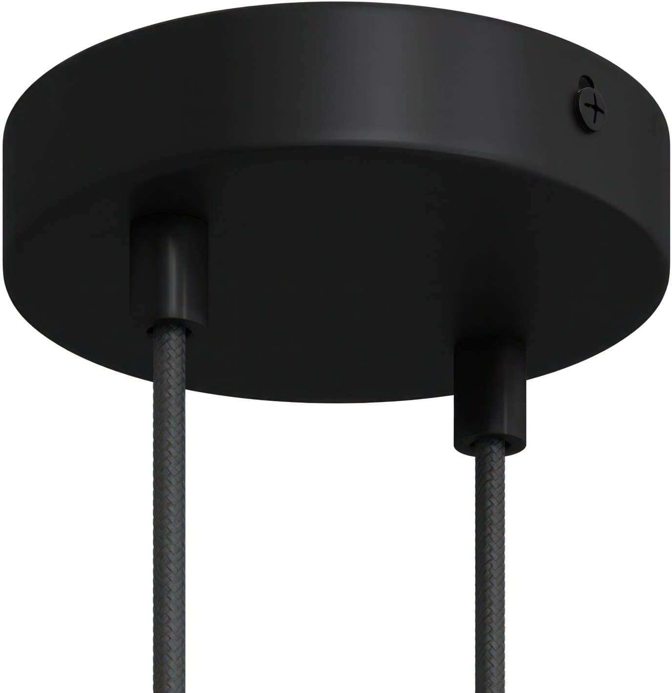 creative cables Cylindrical metal 2-hole ceiling rose kit - Cylindrical, Black