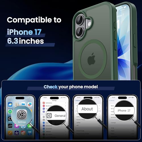 Image of CACOE Magnetic Case for iPhone 17 6.3 inch, Dark Green