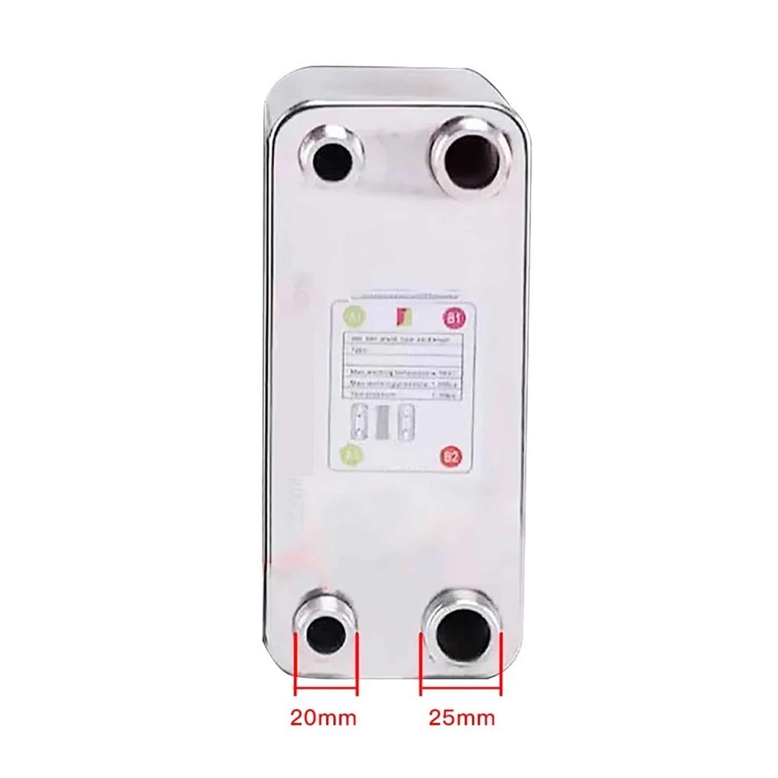 Scambiatore di calore 120 piastre in acciaio inox brasato tipo scaldabagno SUS304(Same Side 32mm)