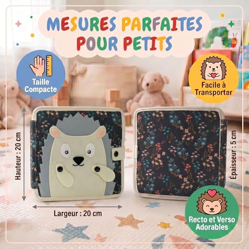 Busy Board Montessori Hedgehog LUMS en bois pour l'éveil - 6