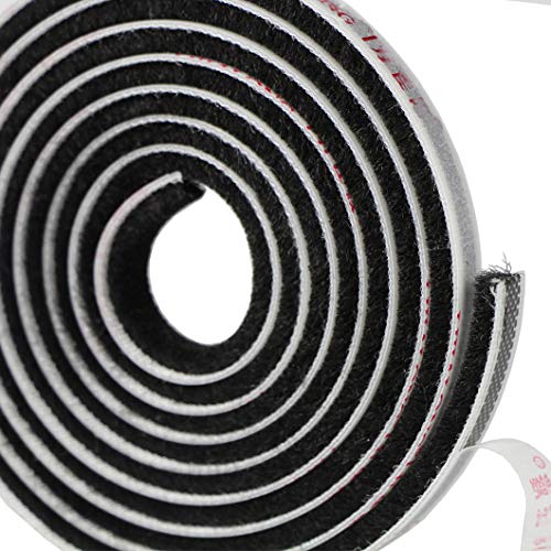 EDGEAM Selbstklebend Dichtungsband Bürste Fensterdichtung Türdichtung Bürstendichtung für Tür Fenster Zugluftstopper Staubdicht Dichtungsbürste Kleiderschränke, 5 Meter, 9MM breit x 5MM hoch, Schwarz