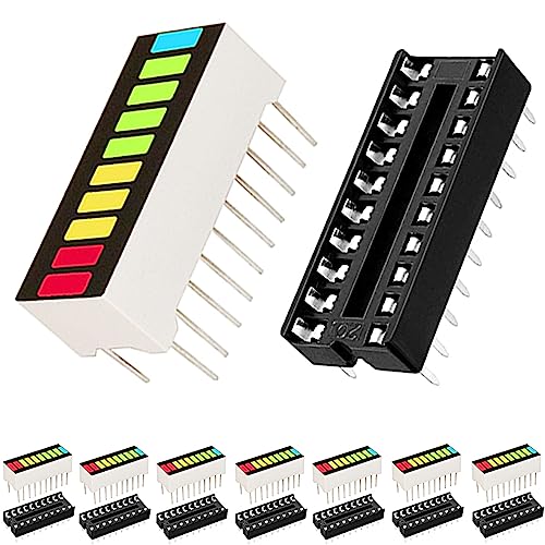 DAOKAI 8 pcs 10 Segmento LED Barra Gráfico Pantalla rojo