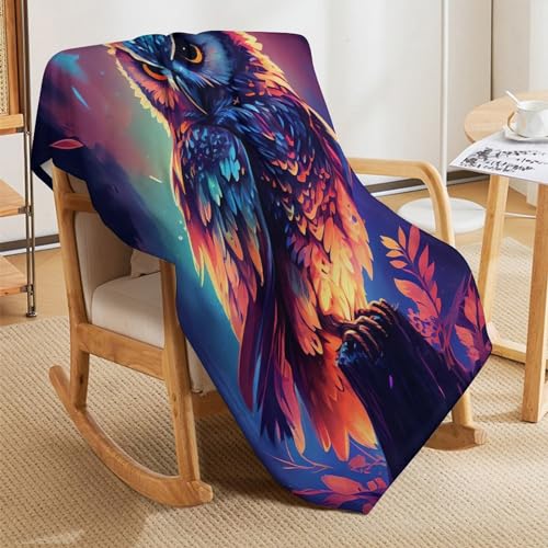 Manta de búho para sofá en franela suave y cálida de 130x150 cm 5