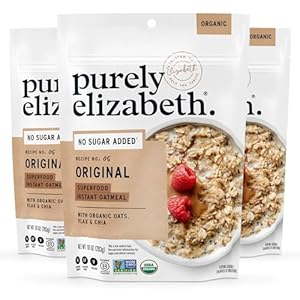 purely elizabeth Superfood Oats, Original, Amaranth, Quinoa Flakes, Flax Seeds, Chia Seeds,Gluten-Free, Non-GMO, 10oz (3 Ct.)