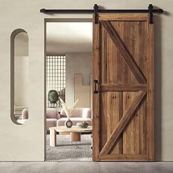 CO-Z 183CM/6FT Herraje para Puerta Corredera con Capacidad 100KG Kit de Rieles de Puerta Corredera de Armario Carril para Puerta Corredera de Acero al Carbono (183CM/6FT)