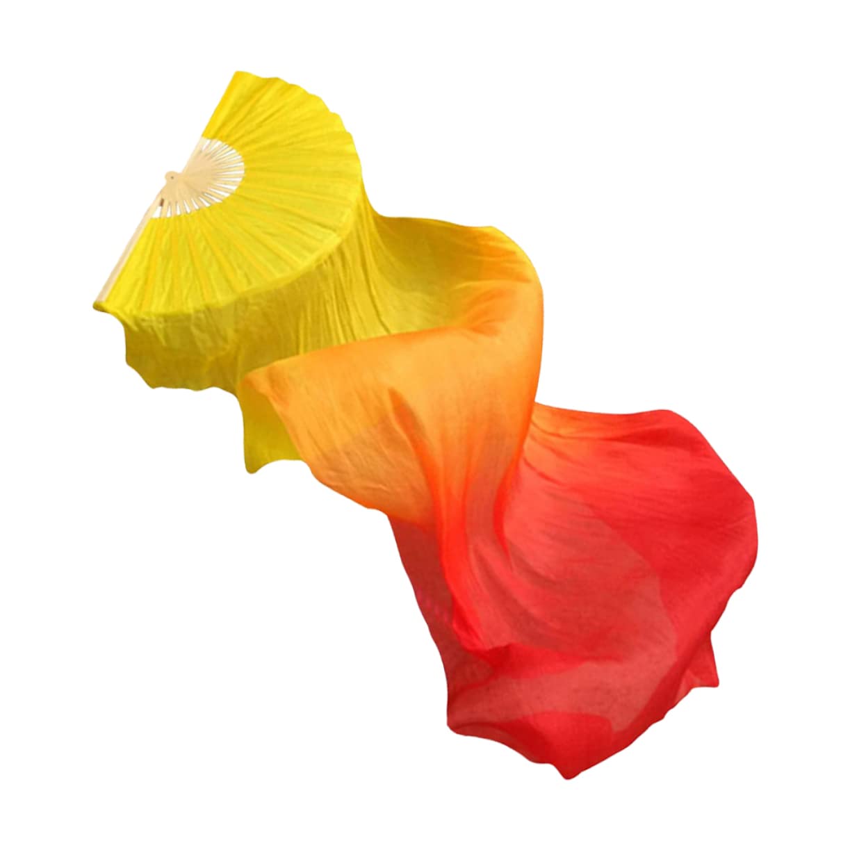 Toddmomy Imitation Silk Dance Fan Worship Flags Dance Fan Veil Foldable Yangko Fan Belly Dance Silk Fan Faux Silk Fan Dance Fan for Morning Practice Dancing Fan Rayon Yana Lengthen Child