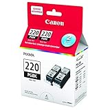 Canon PGI-220 Ink Cartridge - Black - 2 Pack in Retail Packing