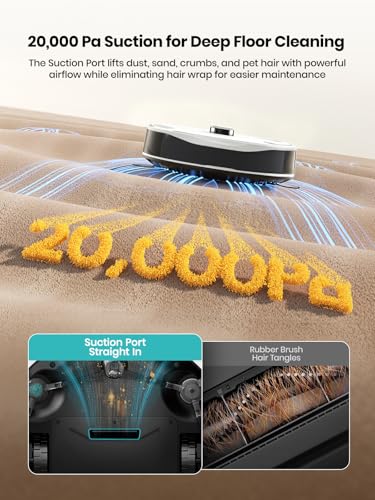 Image of Lefant Robot Vacuum and Mop, 20000Pa Strong Suction, Self-Cleaning Roller Mop with Auto Drying, LiDAR Navigation & Obstacle Avoidance, Tangle-Free Pet Hair, Slim, 5G WiFi, M210 Pro Omni-Pure White