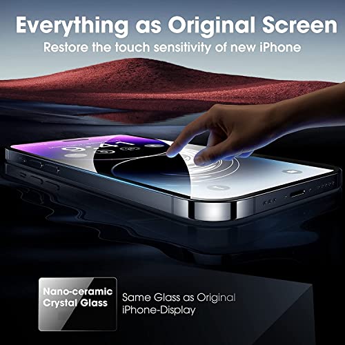 Image of Supershieldz Tempered Glass for Apple Iphone 14 Pro Max Screen Protector Guard, Full Glue Clear Easy Install Kit 9H Hardness Case Friendly - Pack Of 2