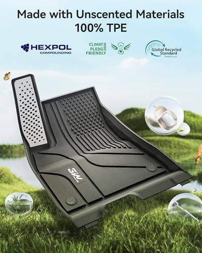 Image of 3W Floor Mats for Tesla Model 3 Highland 2024-2026 with Metal Pedal | Non-Slip Floor Liner, Heavy Duty All Weather TPE Custom Fit Model 3 Accessories, Black, Over 10 Years Lifespan