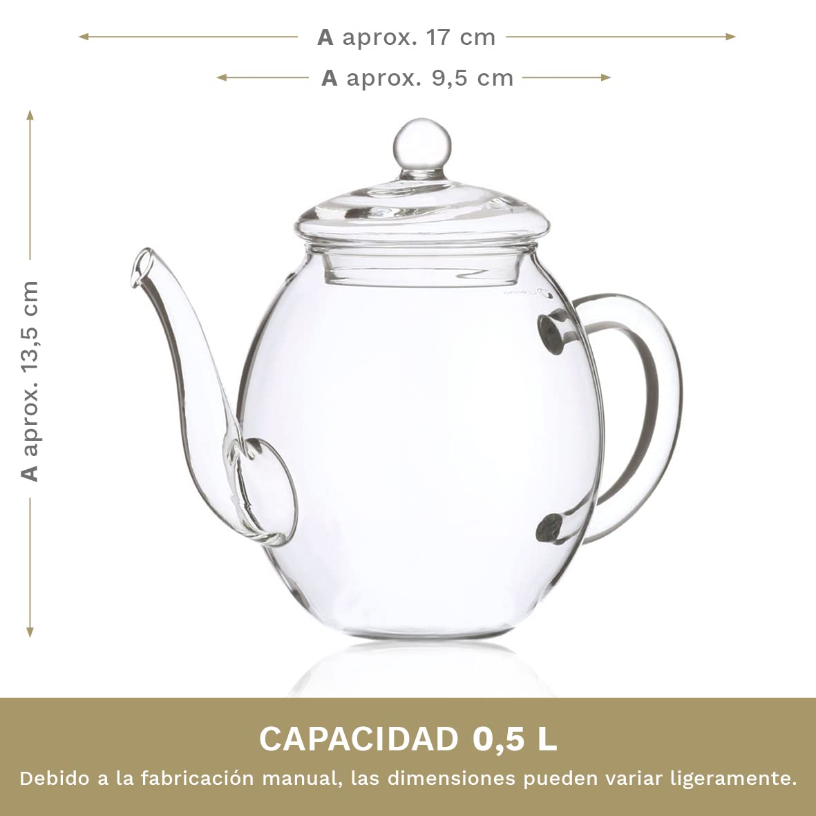 Creano Flores de Té Blanco 6 uds – Cofre de Madera con Tetera de Vidrio 500ml Antigoteo – Set de Lujo para Regalo – Té en Flor Hecho a Mano