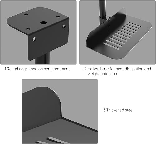 Miniatura 6 de Soporte ergonómico para CPU debajo del escritorio, soporta hasta 66 libras, se adapta a la mayoría de torres de computadora, soporte giratorio de