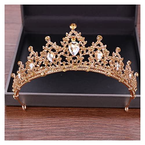 Couronne de mariage dorée en cristal strass diadème mariée luxe