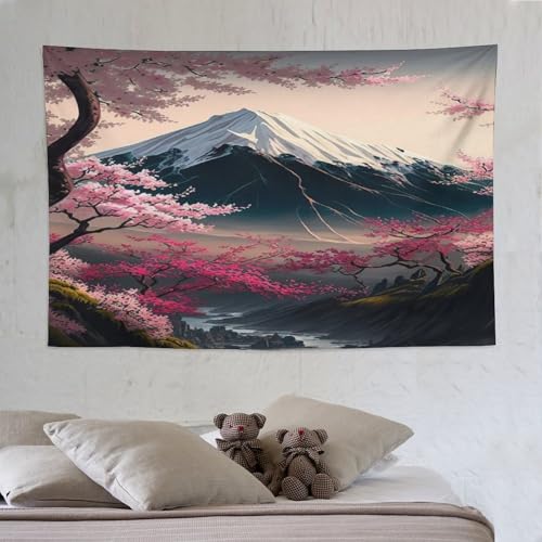 Tapisserie murale pour habiller un grand mur blanc de salon avec style japonais 150x230cm