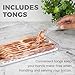 GlossyEnd Bacon Keeper Storage Container with Tong, Deli Meat Storage Container with Perforated Tray for Freshness, Clear Durable Plastic - Dishwasher and Freezer Safe - Size: 11” x 6.5” x 2”