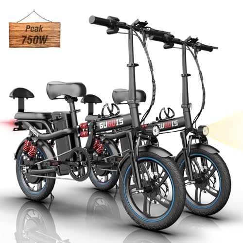 GugoIs Electric Bike for Adults,16/20" Commuter Ebike with 750/1000W & 748.8/960 WH Battery,Up to 25-60 Miles, 2 Seater Adults Electric Bicycles with Full Suspension image 8