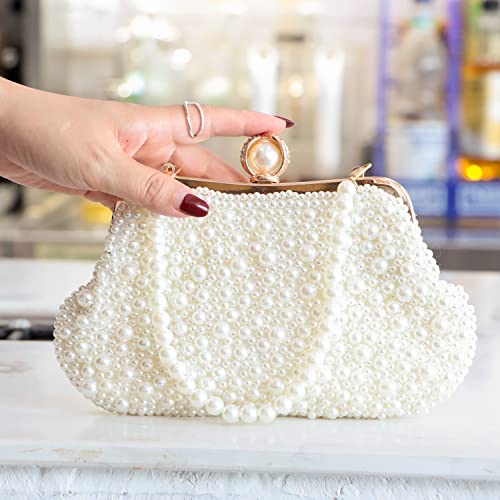Cartera Clutch Perla Blanca para Mujer miniatura 3