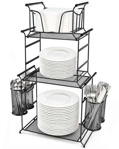 HULISEN 3-Tier Buffet Caddy, 7-Piece Set...