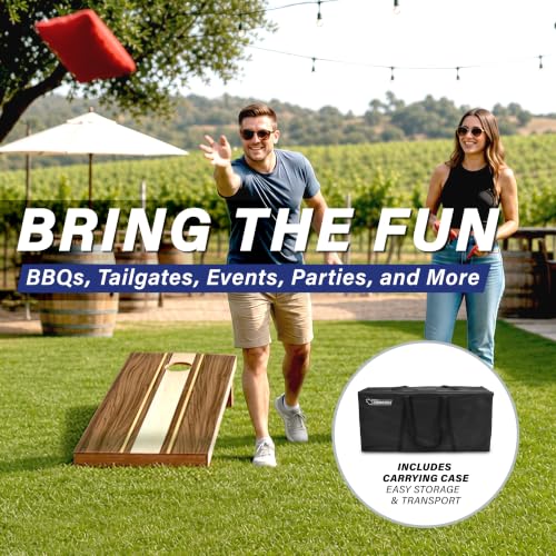 Image of GoSports 4 x 2 ft Regulation Size Wood Cornhole Boards - 10 Vintage Wood Designs (Choose Your Style)