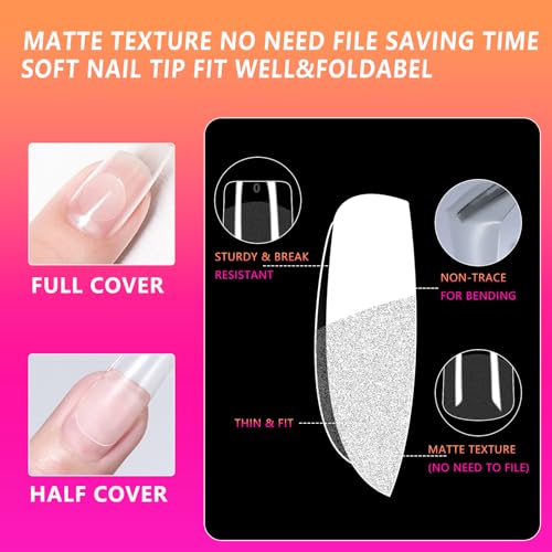 Extra Short Square Fake Nail Tips - 216Pcs Pre-Shaped Extra Short Square Gelly Tips for Full Cover Acrylic Nail Extensions, French Style, 12 Sizes - Perfect for DIY Salon or Professional Use