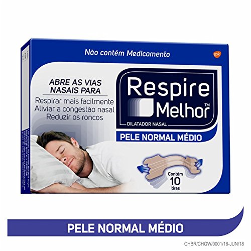 Respire Melhor - Dilatador Nasal Grande - 10 unidades - Bege