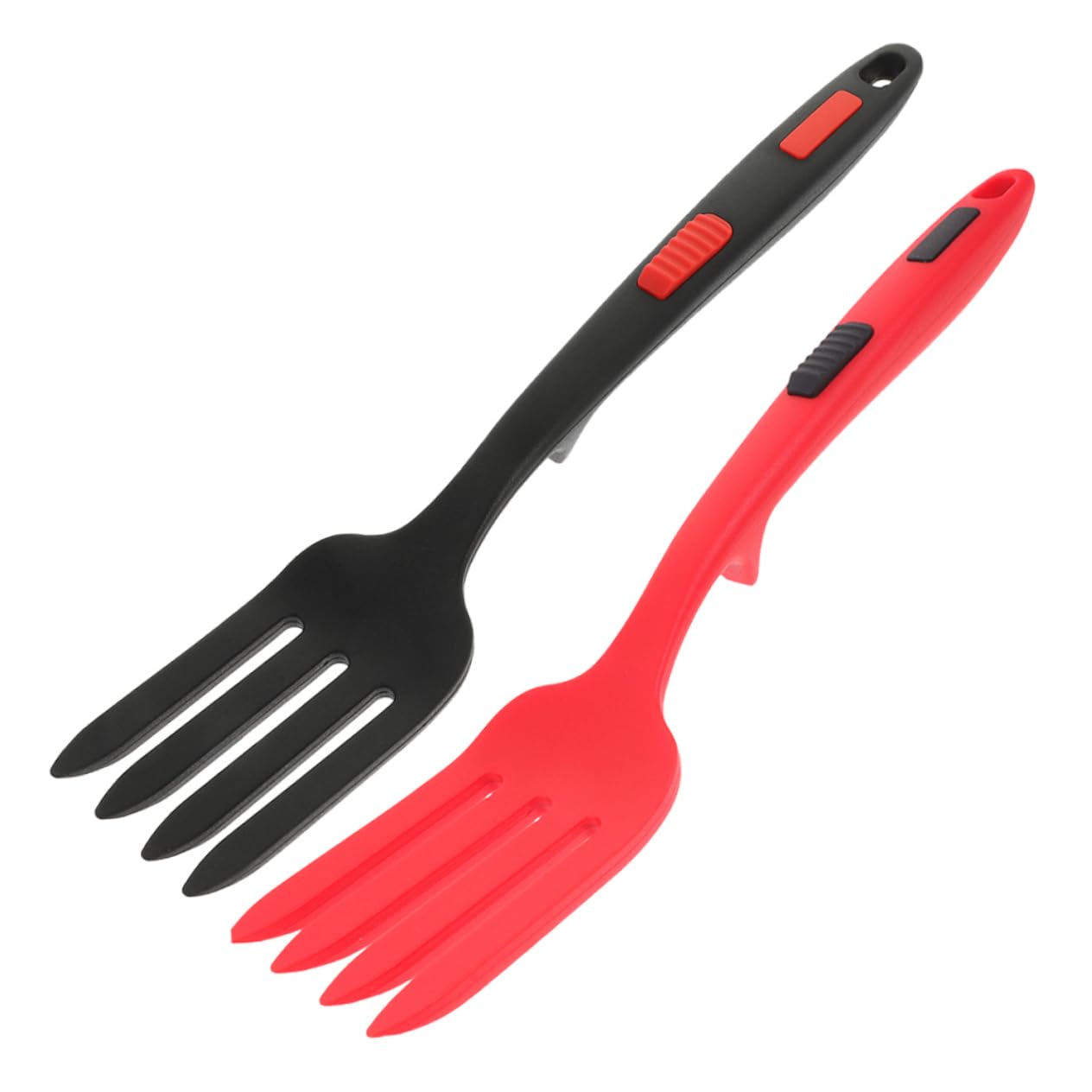 Cabilock 2pcs Reusable Salad Forks Kitchen Food Forks Silicone Wear-resistant Dinner