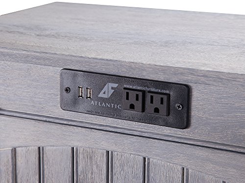 AFI Nantucket Chair Side Table with Built-in Charger in Driftwood - Image 3