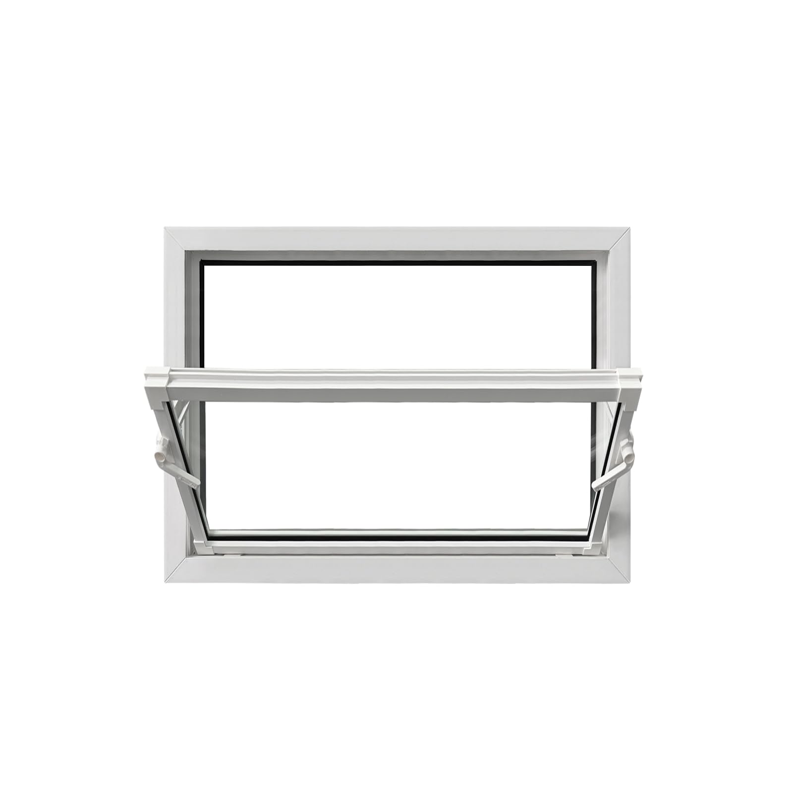 Framex Finestra per Cantina PVC 80x50 cm Bianco Doppio Vetro | Doppio Vetro 32 mm, Larghezza x Altezza: 800 x 500 mm, per Cantina, Garage, Casetta da Giardino e Ripostiglio