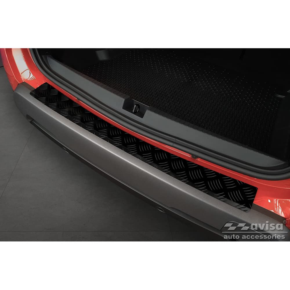 Avisa Protector del Parachoques Aluminio Negro Mate Compatible con Dacia Duster II 2018-2021 & FL 2021- 'Riffled Plate'