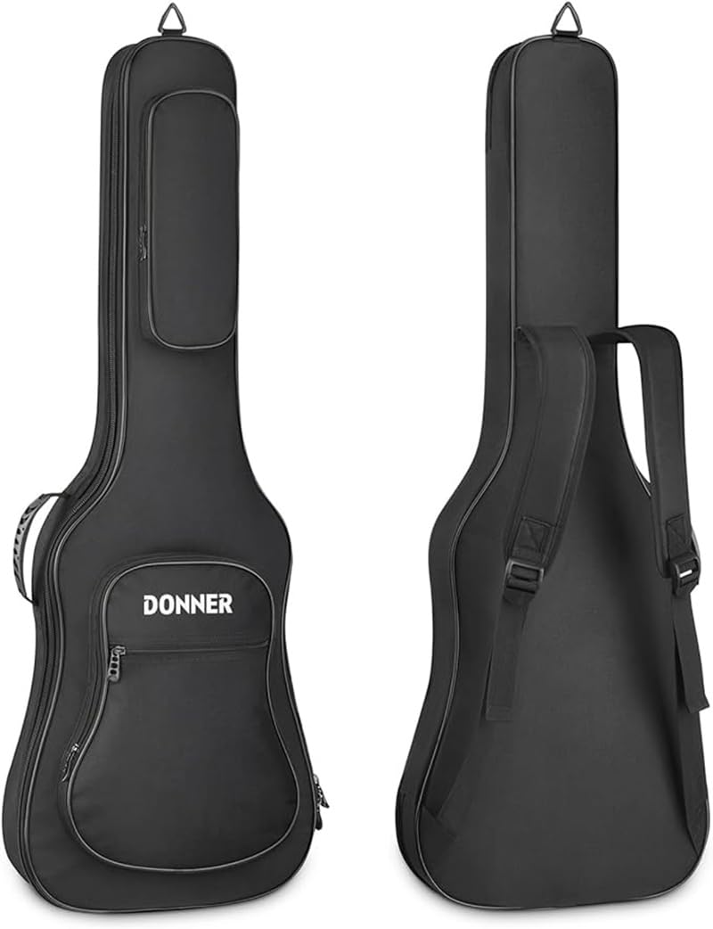 Donner Custodia Chitarra Elettrica da 39 pollici, Imbottita da 10mm Impermeabile, Borsa morbida per Chitarra Elettrica Solida con Cinghie Regolabili, Tessuto Resistente all'acqua Due Tasche