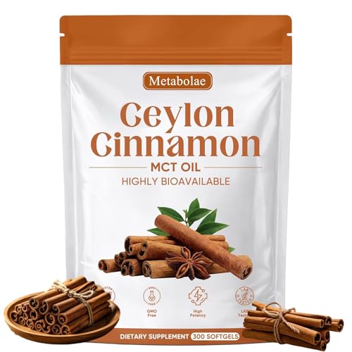 guluxly Metabolae Ceylon Cinnamon Capsules 300 Softgels Supports Metabolic Balance Energy & Daily Wellness Cinnamomum Verum Extract with MCT Oil Non GMO (1)