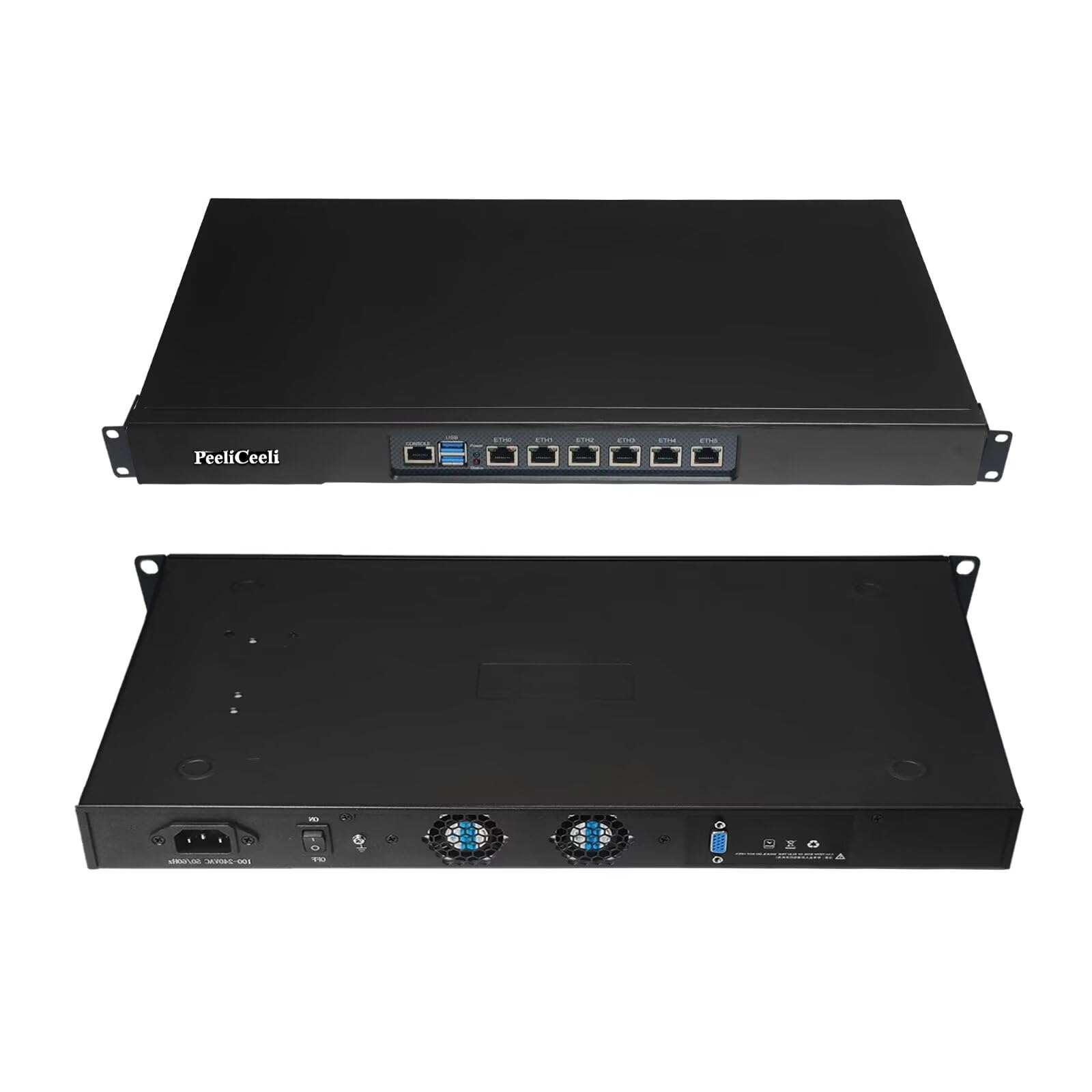 Firewall 1U 19 inch Appliance Network Rackmount Core i7 1165G7, 6 x i225V 2.5GbE LAN, Barebone, NO RAM, NO Storage, AES-NI, Router PC, OPNsense, Console GPIO, SIM Slot