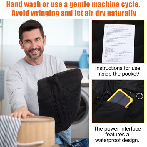 Honoson 2 Pcs Heated Vests for Men Women Adjustable Rechargeable Jackets with 3 Heating Levels for Winter Warm Outdoor 5