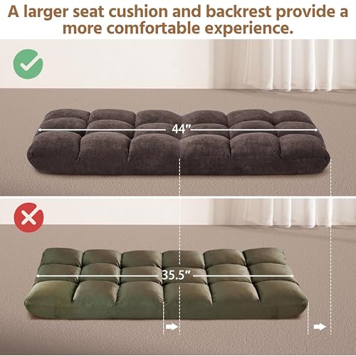Image of Yaheetech Adjustable Floor Chair with Back Support, Foldable Thick Padded Seat for Meditation&Gaming on Floor, Space Saving Lazy Lounger for Bedroom Dorm, Brown, 2pcs