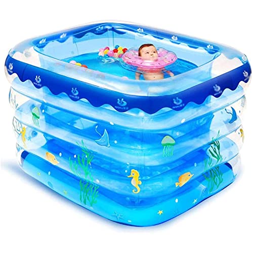 HJDQMDHA Centro de Juegos Piscina Inflable Transparente, Piscina Inflable Plegable Duradera para niños/niños pequeños, Centro de Juegos acuáticos de Verano, Piscina Inflable