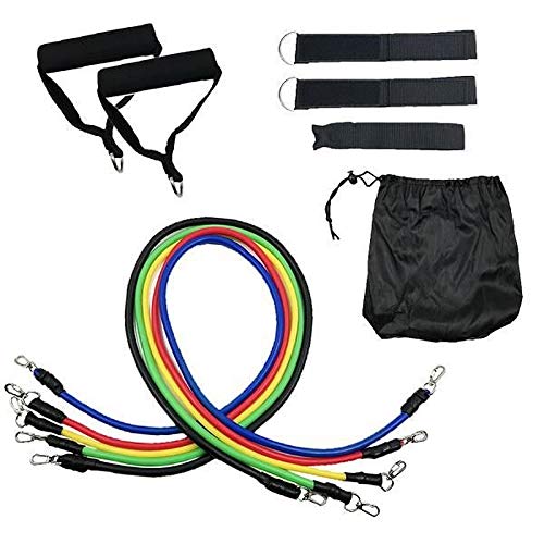 Kit Elástico Extensor 11 Peças Treinamento Pilates Fitness