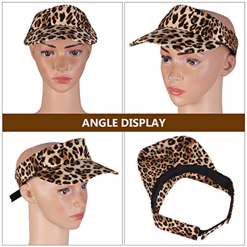 Kesyoo Unisex Leopard Print Sun Visor Hat Adjustable Baseball Cap Empty Top Golf Tennis Visor For Outdoor Sports Summer Beach #TOP2